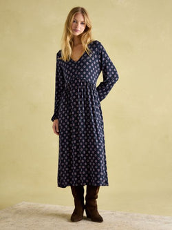 Joules Nia Winter Geo Dress,Navy - Lucks of Louth