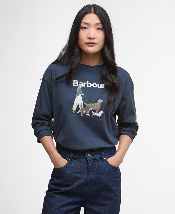 Barbour Woodhouse Long Sleeve T-Shirt - Navy - Lucks of Louth