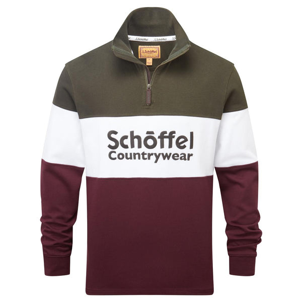 Schoffel Unisex Exeter Heritage 1/4 Zip - Wine - Lucks of Louth
