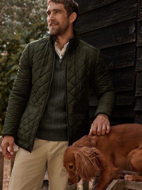 Joules Maynard Quilted Jacket - Green - Lucks of Louth