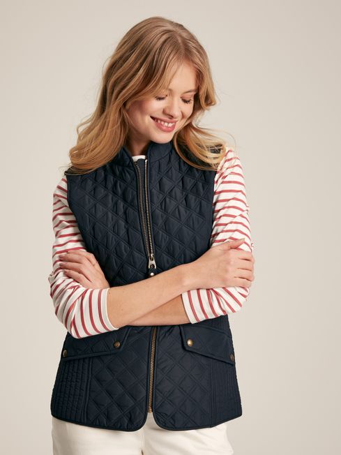 Joules Minx Diamond Quilted Gilet - Navy - Lucks of Louth