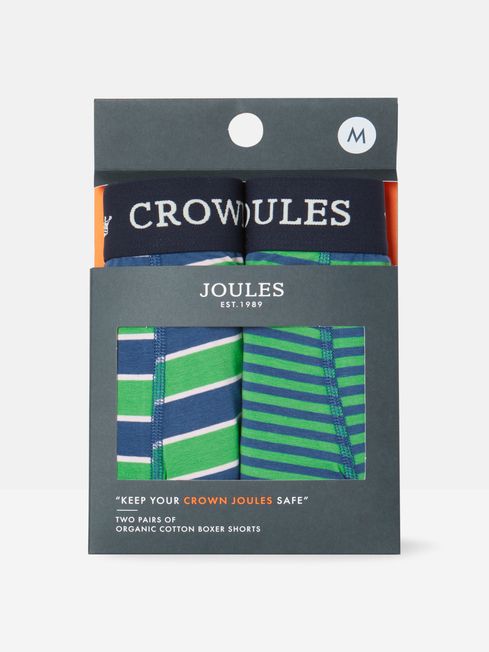 Joules "Crown Joules' Boxer Brief 2 Pack - Green/Blue - Lucks of Louth