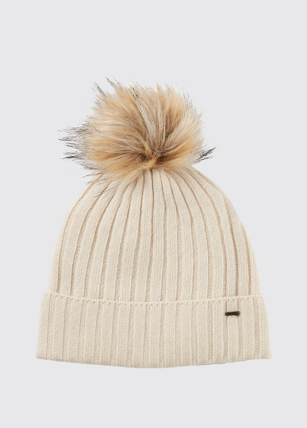 Dubarry Curlew Knitted Bobble Hat - Chalk - Lucks of Louth