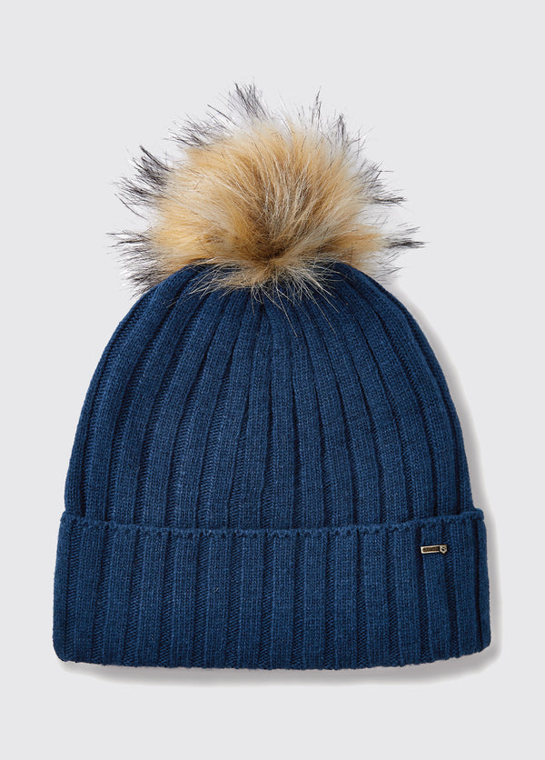 Dubarry Curlew Knitted Bobble Hat - Peacock Blue - Lucks of Louth