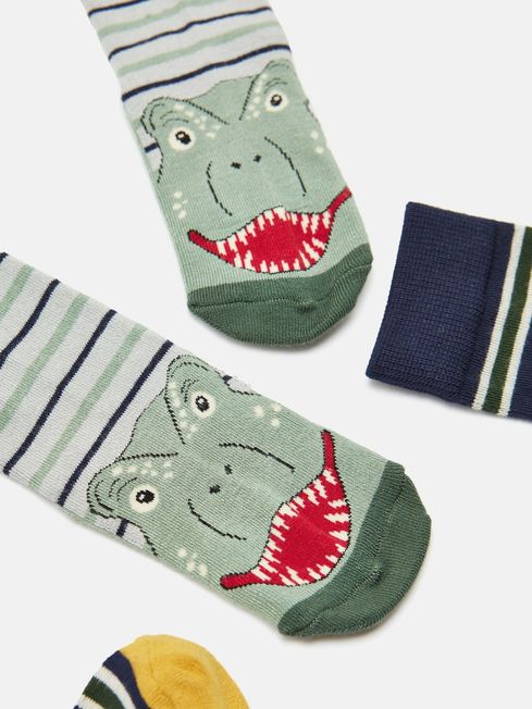 Joules Junior Eat Feet 3 Pack Socks - Dino - Lucks of Louth