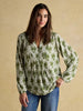 Joules Ava Khaki Green Popover Blouse