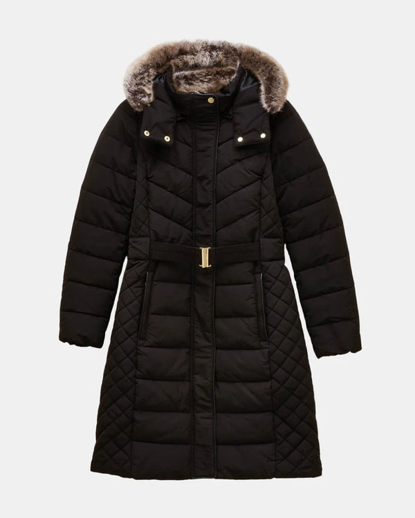 Joules Aspen Long Showerproof Jacket - Black - Lucks of Louth