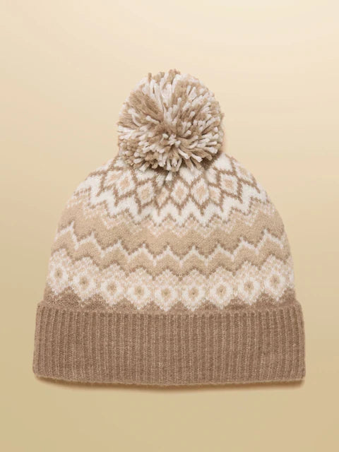 Joules Kara Bobble Hat - Neutral - Lucks of Louth
