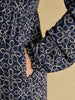 Joules Nia Bridle Print Long Sleeve V-Neck Midaxi Dress -Navy