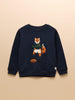 Joules Boys' Artwork Sweat Navy Blue Jonty Applique Sweatshirt
