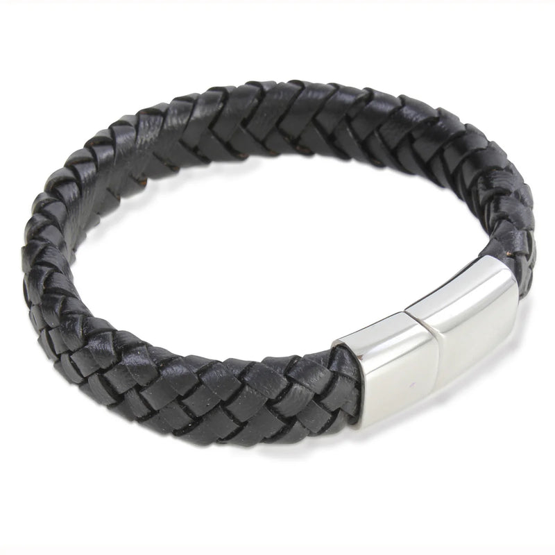 David Aster black leather bracelet - Lucks of Louth