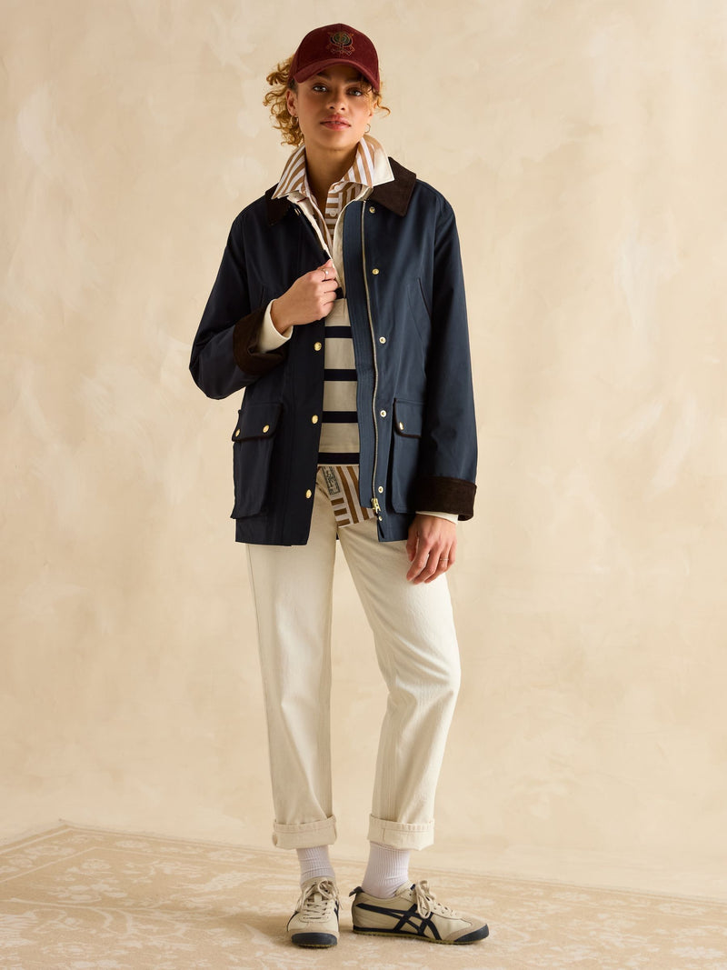 Joules Katherine Navy Waterproof Heritage Coat - Navy - Lucks of Louth