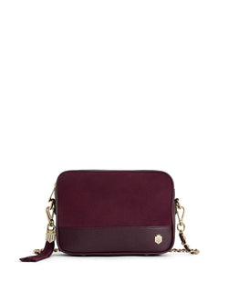Fairfax & Favor Finsbury Cross Body Bag - Elderberry Suede STOCKIST EXCLUSIVE - Lucks of Louth