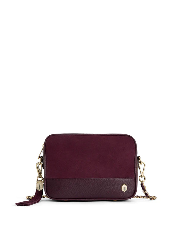 Fairfax & Favor Finsbury Cross Body Bag - Elderberry Suede STOCKIST EXCLUSIVE - Lucks of Louth