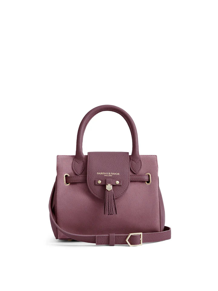 Fairfax & Favor Mini Windsor Suede Handbag - Heather - Lucks of Louth
