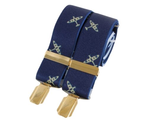 David Aster Blue Spitfire 35mm Gold Clip Braces - Lucks of Louth