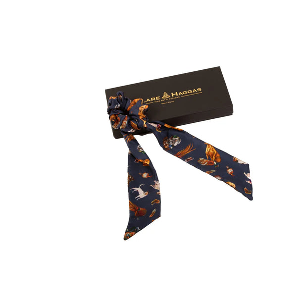 Clare Haggas Its a dogs life Scrunchie - Navy - Lucks of Louth