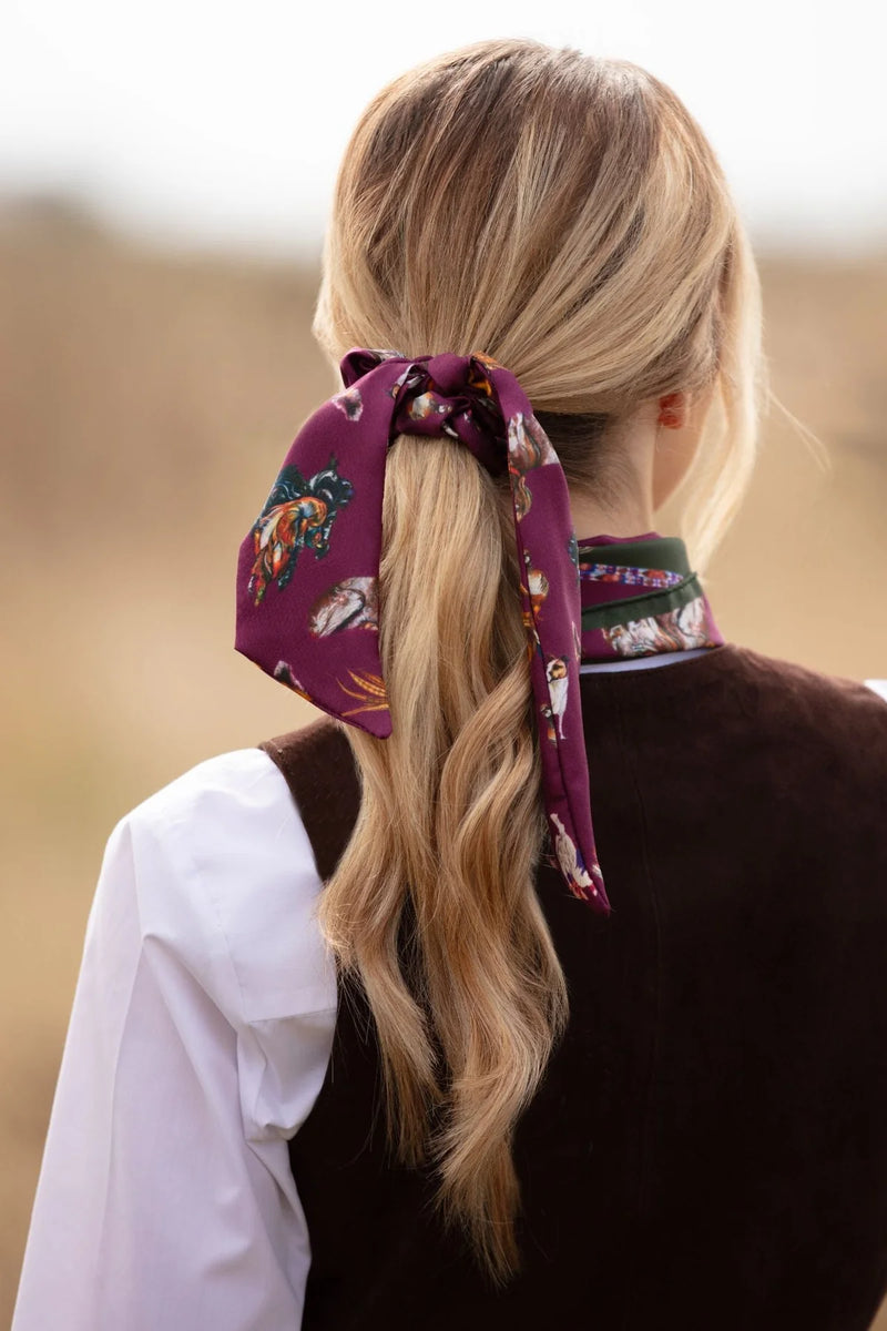 Clare Haggas Medium Hair Scrunchie It's Dogs Life - Oxblood - Lucks of Louth