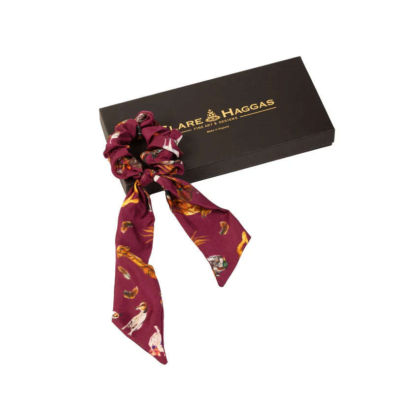 Clare Haggas Its a dogs life Scrunchie - Oxblood - Lucks of Louth