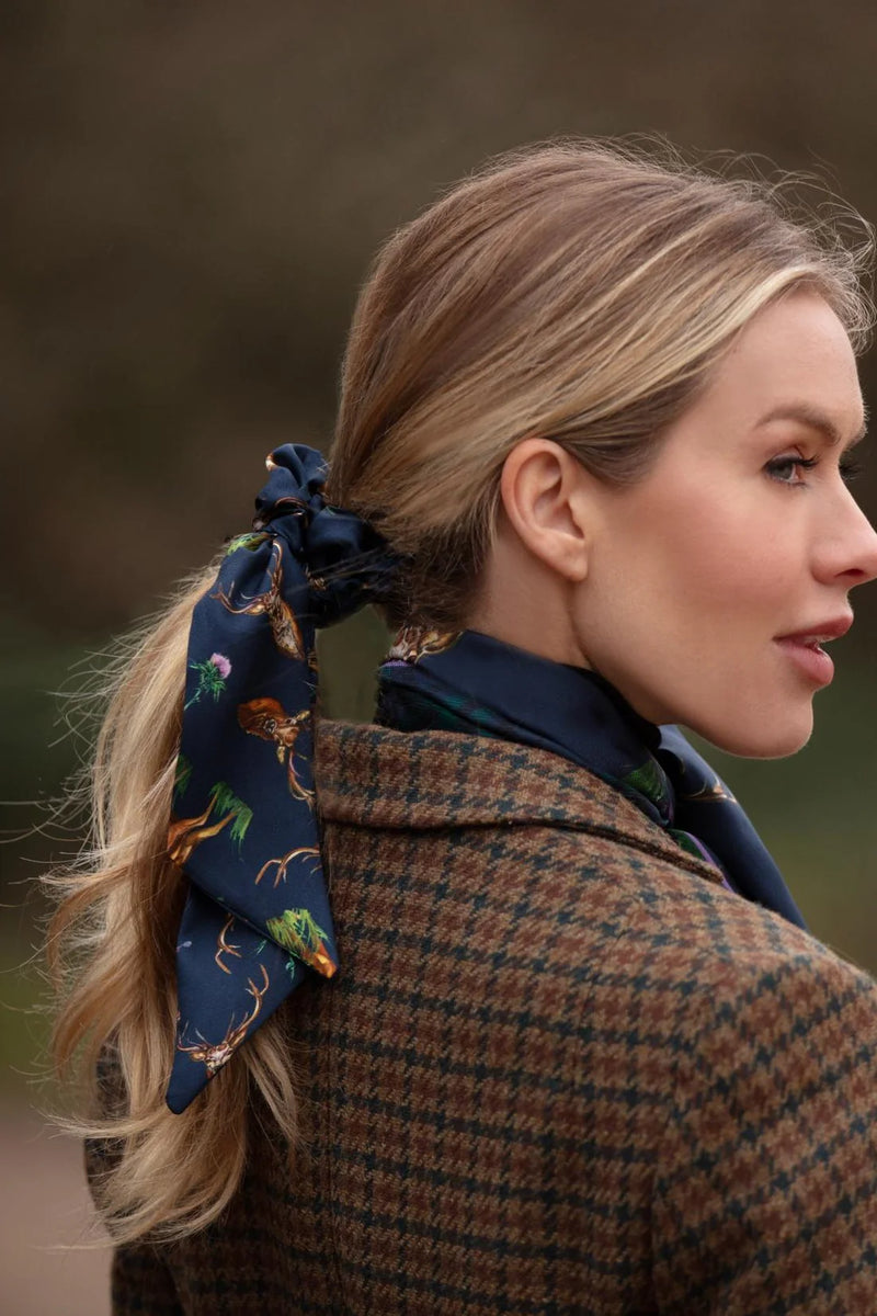 Clare Haggas Caledonia Scrunchie,Navy - Lucks of Louth