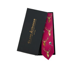 Clare Haggas Caledonia Silk Tie - Holly Berry Red - Lucks of Louth