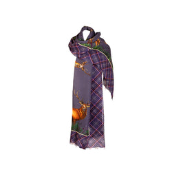 Clare Haggas Caledonia Wool Silk Wrap - Amethyst - Lucks of Louth