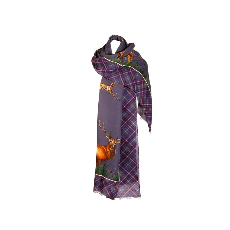 Clare Haggas Caledonia Wool Silk Wrap - Amethyst - Lucks of Louth