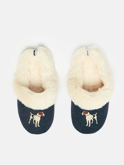 Joules Slippet Luxe Slippers - Blue - Lucks of Louth