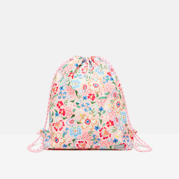 Joules Adventurer Drawstring Bag - Pink Floral - Lucks of Louth