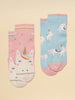 Joules Neat Feet Dog 2 Pack Socks - Unicorn