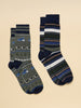 Joules Tractor Fairisle 2 Pack Socks,Khaki