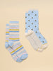 Joules Womens Everyday 2 Pack Socks - Blue Bee - Lucks of Louth