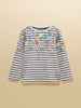 Joules Girls Ava Screenprint Stripe Dog Top, Multi