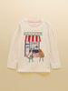 Joules Ave Applique Long Sleeve Top - Cream
