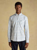 Joules Checked Classic Fit Cotton Oxford Shirt - White & Blue
