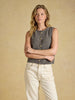 Joules Holly Button Through Knitted Vest - Brown - Lucks of Louth