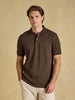 Joules Woody Cotton Pique Polo Shirt - Chocolate Brown - Lucks of Louth