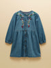 Joules Girls Blair Denim Embroidered Dress
