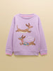Joules Girls Mackenzie Sweatshirt With Faux Fur Lining - Lilac Purple