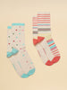 Joules Womens Everyday 2 Pack Socks,Multi Stripe - Lucks of Louth
