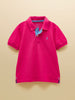 Joules Boys' Woody Raspberry Pink Short Sleeve Cotton Polo Shirt - Lucks of Louth
