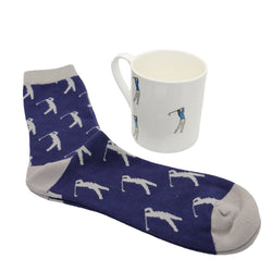 David Aster China Mug & Sock Set - Golfer - Lucks of Louth