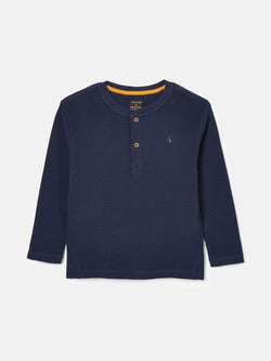 Joules Arthur Henley Top,Navy Blue - Lucks of Louth