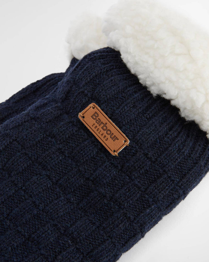Barbour Cable Knit Lounge Socks - Navy - Lucks of Louth