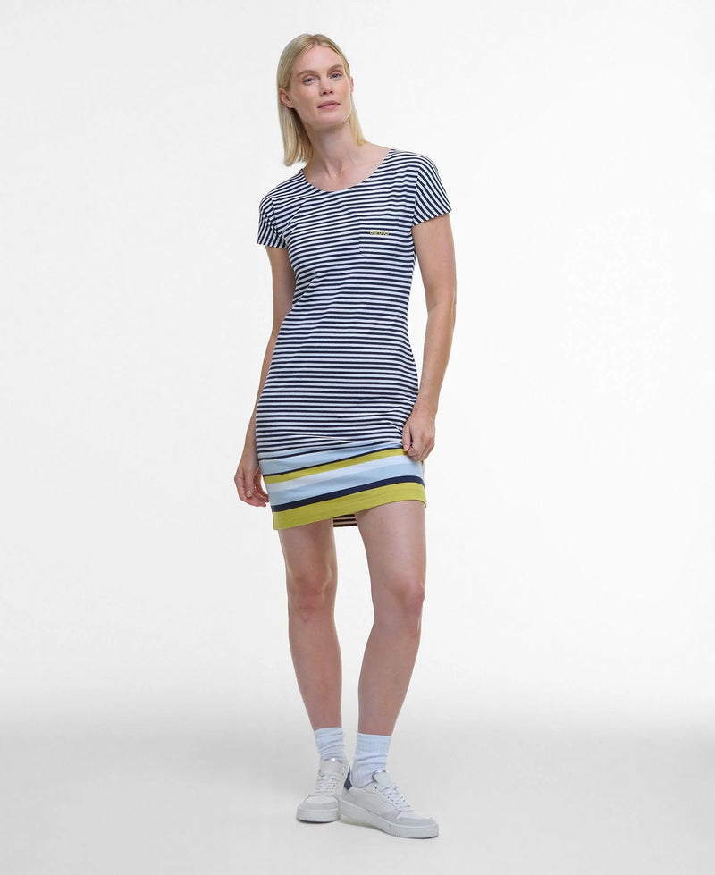 Barbour Harewood Print Dress - Breeze Blue Stripe - Lucks of Louth
