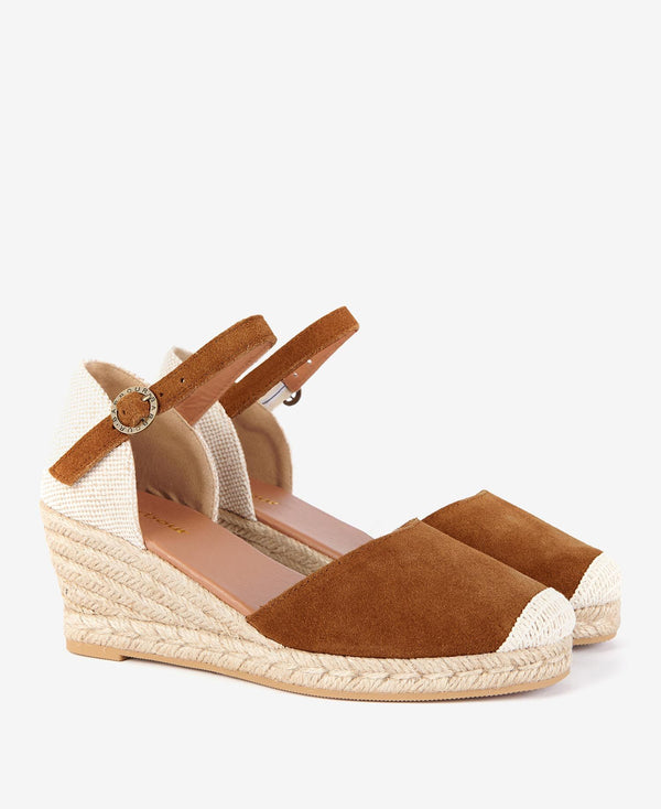 Barbour Frances Espadrille Wedge - Cognac - Lucks of Louth