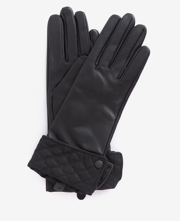 Barbour Lady Jane Leather Gloves - Black - Lucks of Louth