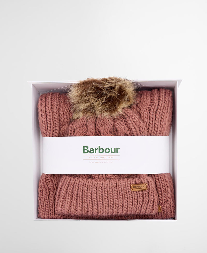 Barbour Penshaw Beanie & Scarf Gift Set - Arabesque - Lucks of Louth