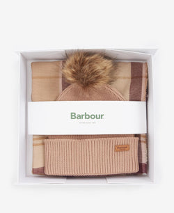 Barbour Dover Hat & Scarf Set - Muted Cabernet - Lucks of Louth