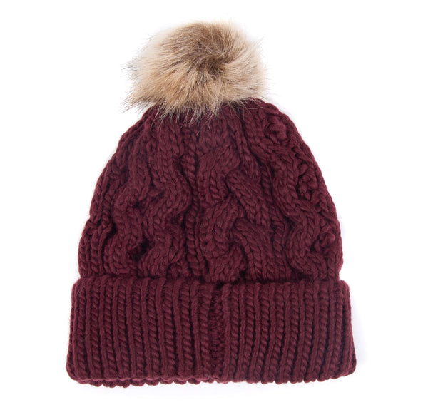 Barbour Penshaw Beanie - Bordeaux - One Size - Lucks of Louth